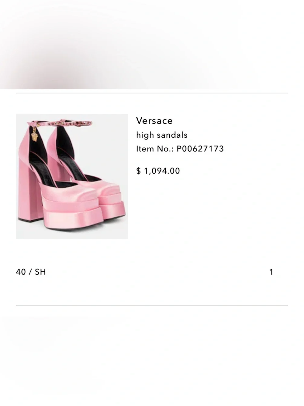 Versace Pink Satin Platform Block Heel Pumps with Ankle Strap
